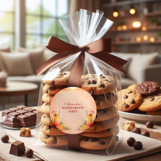 Pegatina Redonda Tequila Sunrise Beach Getaway Bachelorette Party (Subido por el creador)