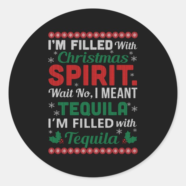 Pegatina Redonda Tequila Ugly For (Anverso)