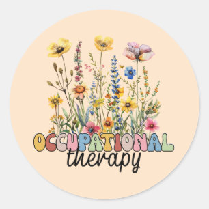 Pegatina Redonda Terapeuta físico COTA de terapia ocupacional