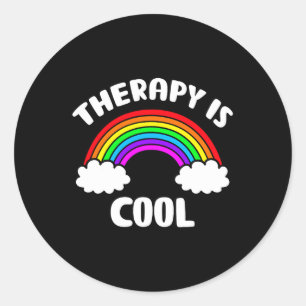 Pegatina Redonda Terapia de Concienciación sobre la Salud es Arcoir