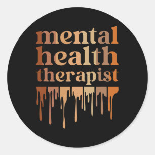 Pegatina Redonda Terapia de salud mental negra afroamericana
