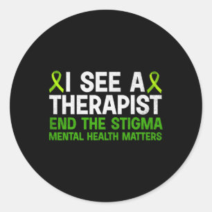 Pegatina Redonda Terapia de Sensibilización sobre Salud Mental Term
