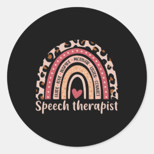 Pegatina Redonda Terapia Del 100 Día De La Terapia Del Discurso Esc
