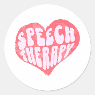 Pegatina Redonda Terapia del habla Terapeuta del lenguaje