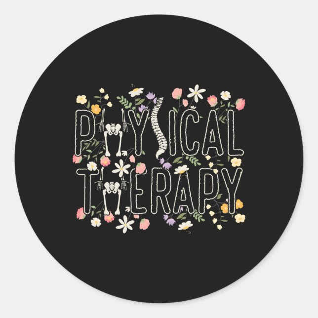 Pegatina Redonda Terapia física (Anverso)