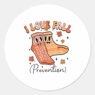 Pegatina Redonda Terapia Física De Groovy I Fall Prevention Fall Pt