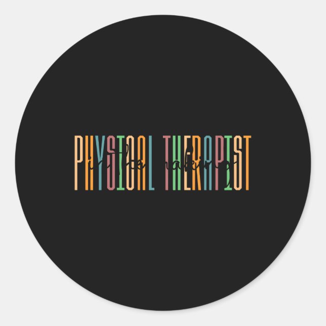 Pegatina Redonda Terapia Física En La Terapia Física (Anverso)