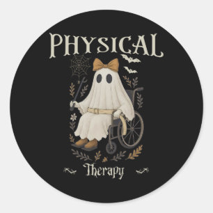 Pegatina Redonda Terapia Física Fantasma Fantasma Halloween El