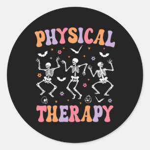 Pegatina Redonda Terapia física Halloween Diversión Terapia física