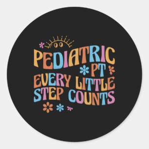 Pegatina Redonda Terapia Física Pediátrica Pt Every Little Step Co