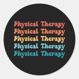 Pegatina Redonda Terapia física PT Retro PT Grad Regalos