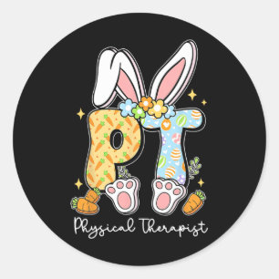 Pegatina Redonda Terapia Física Pt Terapia Física Bastante
