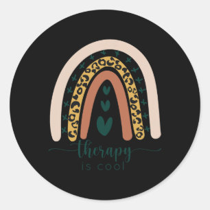 Pegatina Redonda Terapia: Guay Mental Health Awareness Rainbow Le