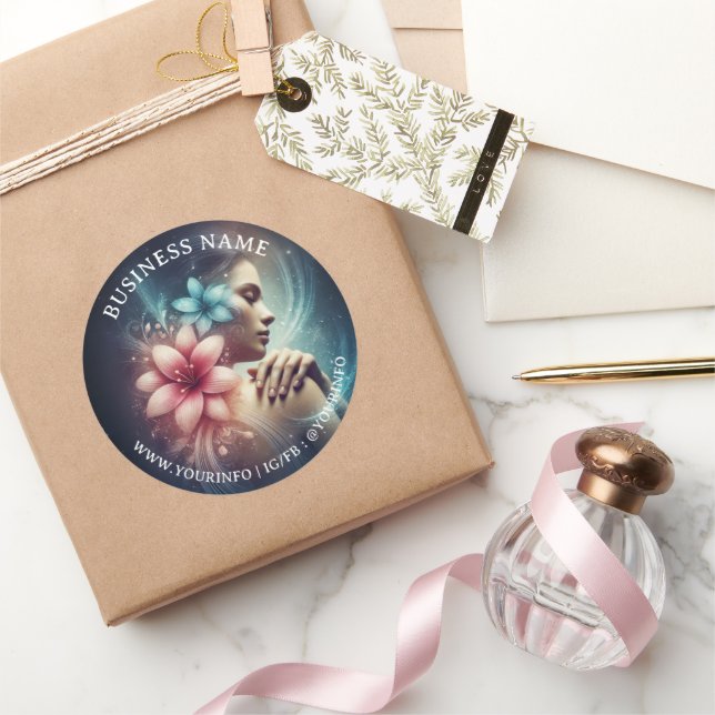 Pegatina Redonda Terapia Masajista Manos curativas Energía Spa Grac (Regalar)