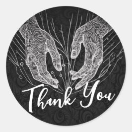 Pegatina Redonda Terapia Masajista Manos curativas Energía Spa Grac