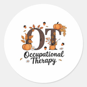 Pegatina Redonda Terapia Ocupacional Cae Ot Ota Otumm Thanksgivi