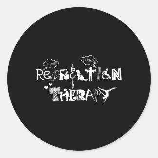 Pegatina Redonda Terapia Recreativa Orgullosa Terapia Recreacional 