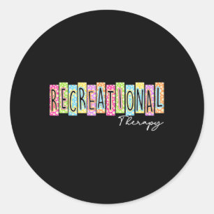 Pegatina Redonda Terapia Recreativa Retro De Vuelta A La Escuela Co