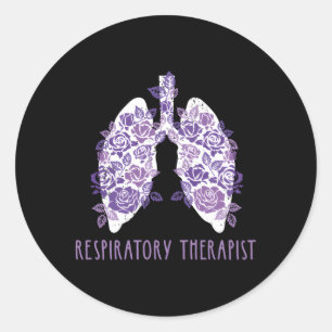 Pegatina Redonda Terapia respiratoria pulmonar