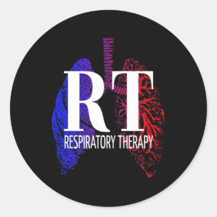 Pegatina Redonda Terapia Respiratoria Rt Crt Lung