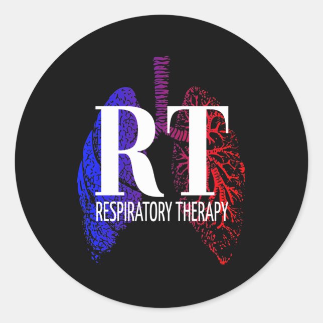 Pegatina Redonda Terapia Respiratoria Rt Crt Lung (Anverso)