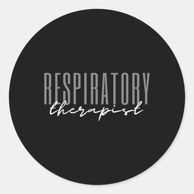 Pegatina Redonda Terapia Respiratoria Rt Dept (Anverso)