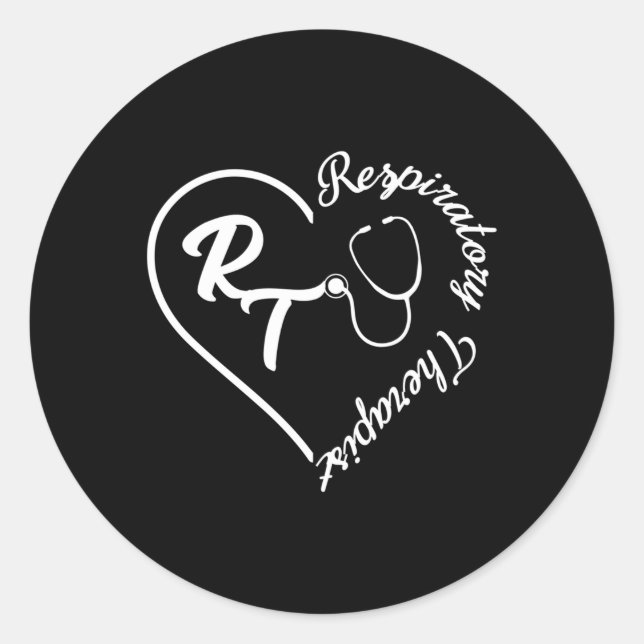 Pegatina Redonda Terapia Respiratoria Rt Terapia Respiratoria (Anverso)