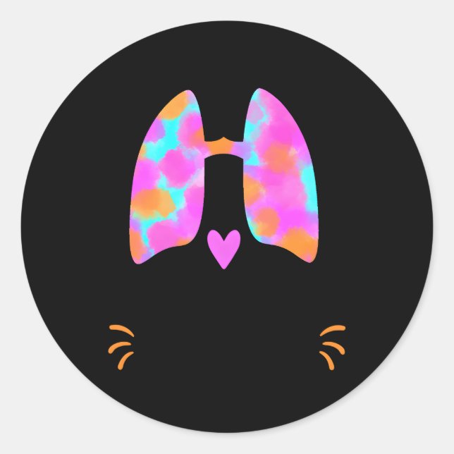 Pegatina Redonda Terapia Respiratoria Terapia Rt Lung (Anverso)