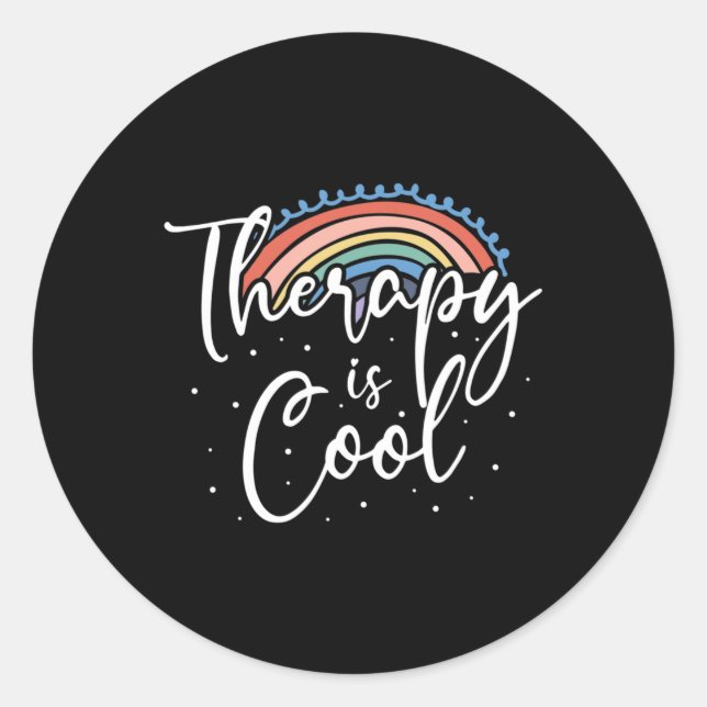 Pegatina Redonda Terapias Mente Estabilidad Conciencia (Anverso)