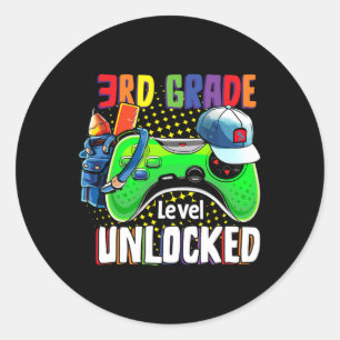 Pegatina Redonda Tercer Grado Desbloqueada Ck To School Video Game