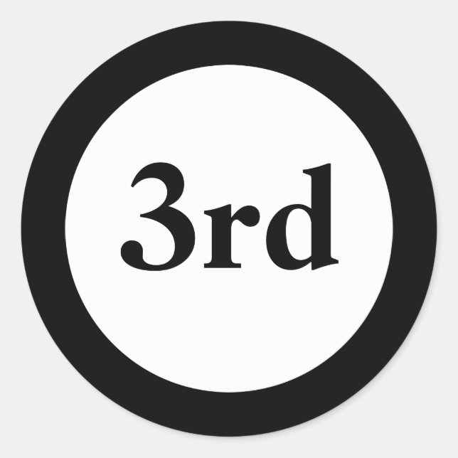 Pegatina Redonda Tercer lugar Premio a los Pegatinas negros (Anverso)