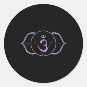 Pegatina Redonda Tercer Ojo Chakra Ajna – Meditación de Yoga Kundal
