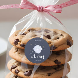 Pegatina Redonda Terminé La Luna Por Tu Valentín