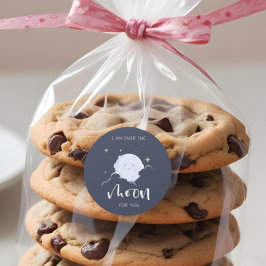 Pegatina Redonda Terminé La Luna Por Tu Valentín