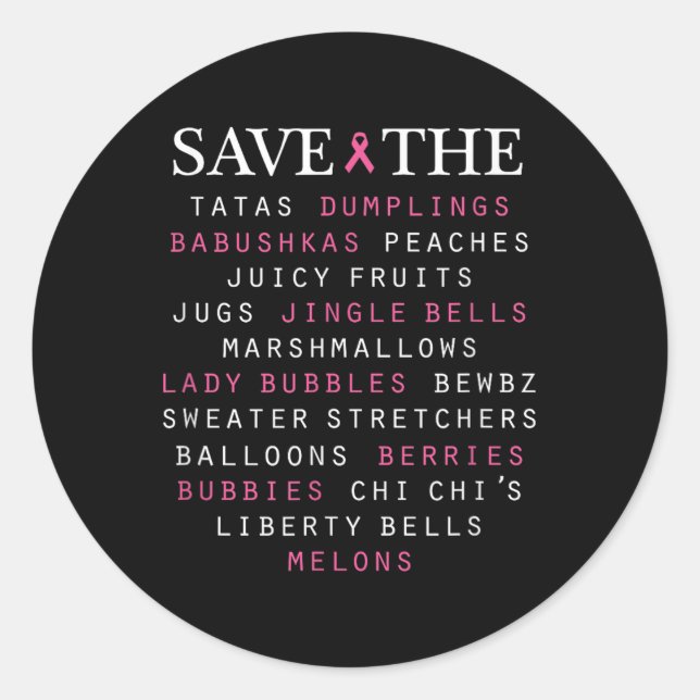 Pegatina Redonda Términos de jerga de sensibilización sobre el cánc (Anverso)