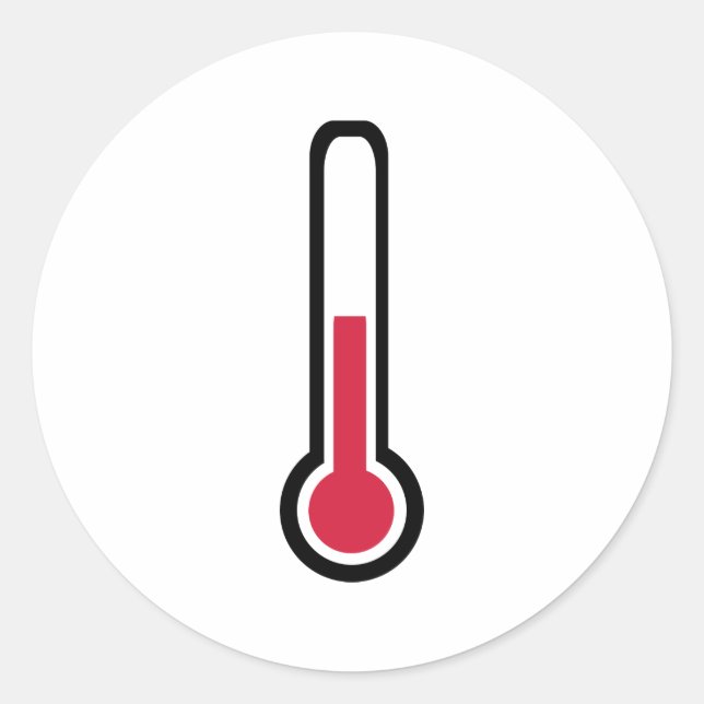 Pegatina Redonda Termómetro (Anverso)