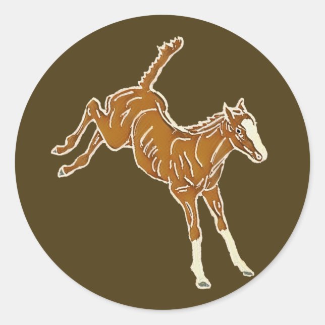 Pegatina Redonda Ternera de caballo de rana - multicolor transparen (Anverso)