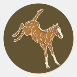 Pegatina Redonda Ternera de caballo de rana - multicolor transparen