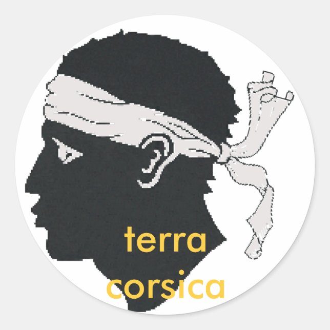 Pegatina Redonda terra Córcega de stiker (Anverso)