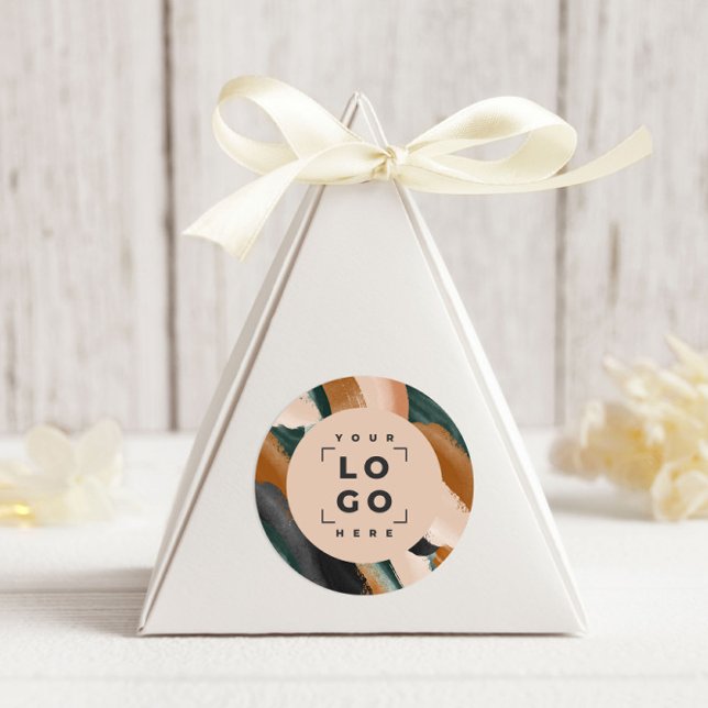 Pegatina Redonda Terracota, abstracto verde pintado mínimo moderno (Subido por el creador)