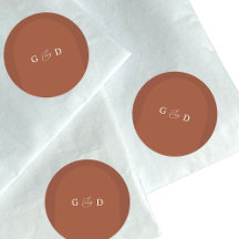 Terracotta Boho Coriander Monograma Elegante Boda