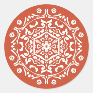 Pegatina Redonda Terracotta Mandala