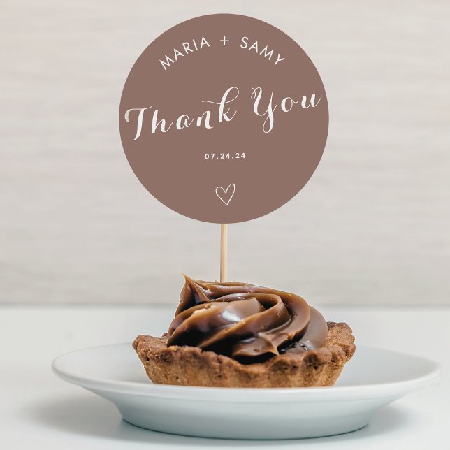 Pegatina Redonda Terracotta minimalista bohemia gracias boda (Subido por el creador)