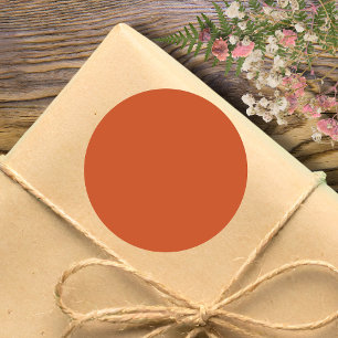 Pegatina Redonda Terracotta Naranja Color sólido Cálido y Diseño Te