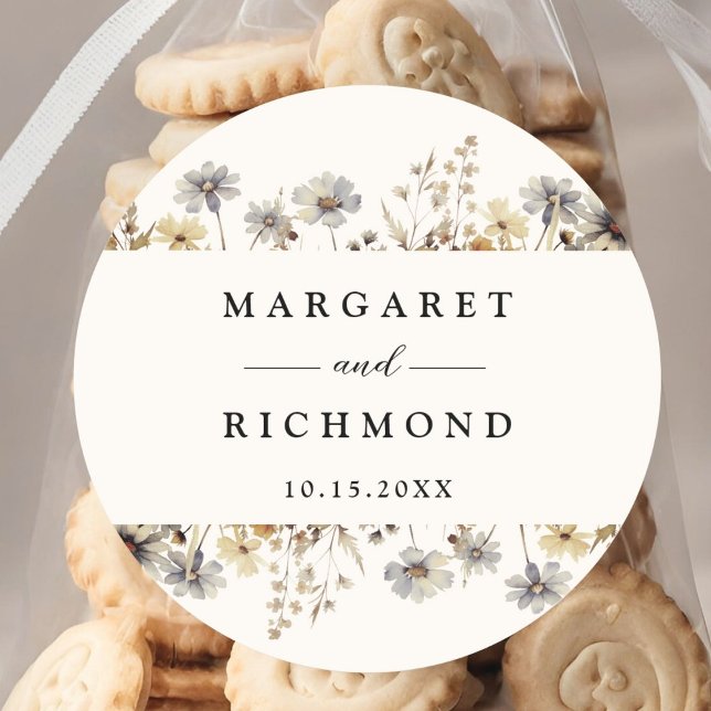 Pegatina Redonda Terracotta Wildflower Boda Floral (Subido por el creador)