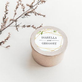 Pegatina Redonda Terrario | Boda Botánico Verde