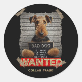 Pegatina Redonda Terrier Airedale