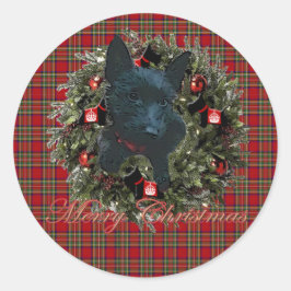 Pegatina Redonda Terrier escocés