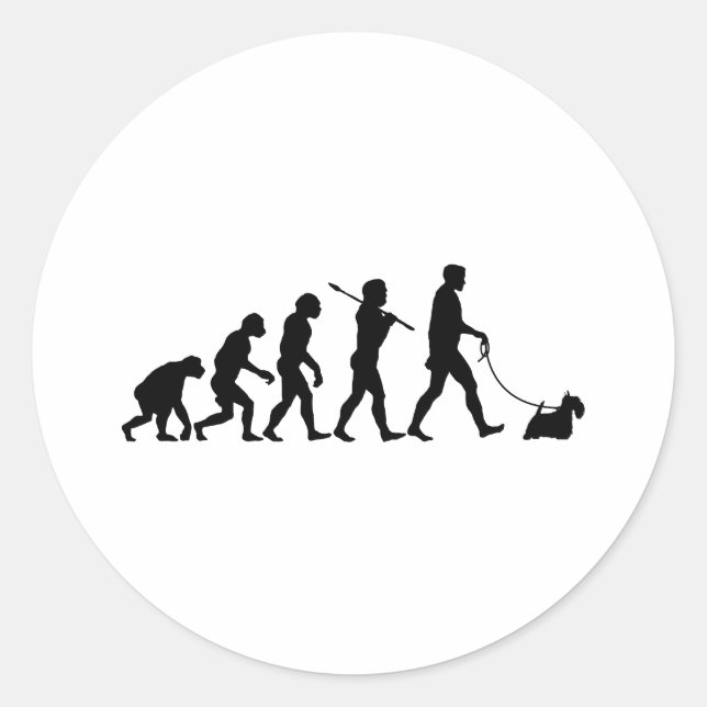 Pegatina Redonda Terrier escocés (Anverso)