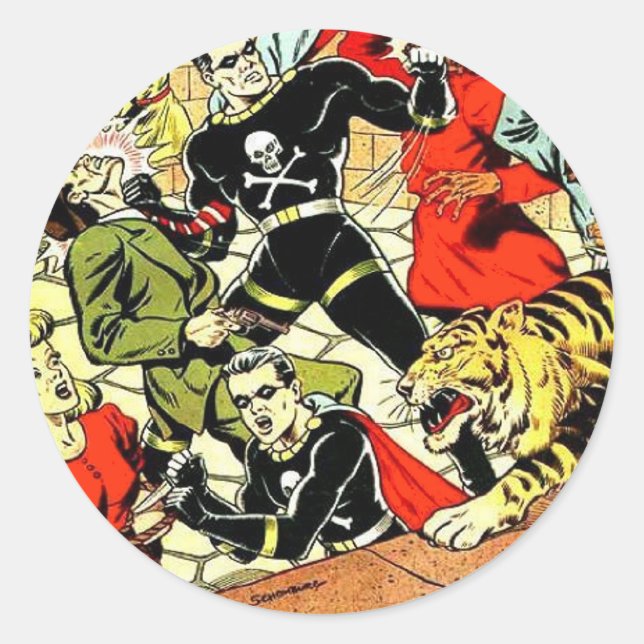 Pegatina Redonda Terror negro #2 (Anverso)